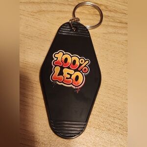 Black Keychain with 100% Leo Design
